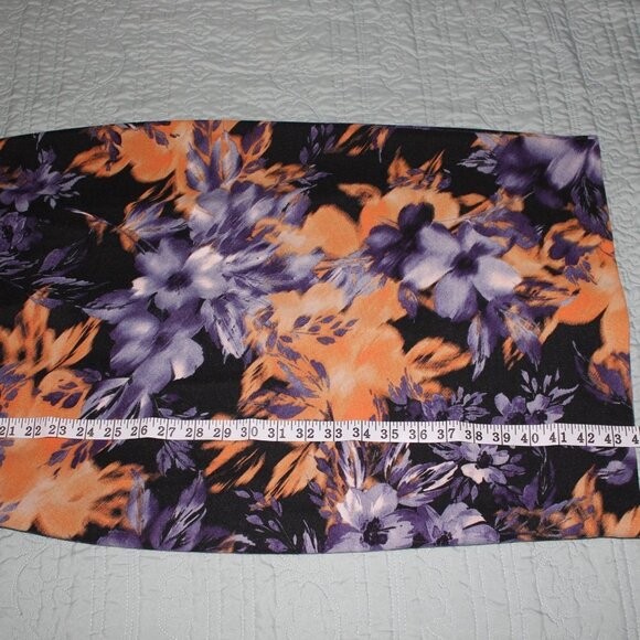 Maggy London Sleeveless Dress Floral Blue Orange Black Size 10 Stretch Comfy - Picture 5 of 5